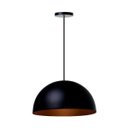 Ver imagem 1 de Lustre Pendente Meia Lua Preto 40Cm Aluminio