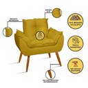 Ver imagem 2 de Kit 02 Poltronas + Namoradeira + Puff Opala Balaqui Decor Amarelo