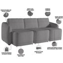 Ver mais imagens de Sofá Cama para Sala de Estar 3 Lugares 306cm Montserrat K01 Bouclê Cinza - Lyam Decor