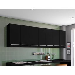 Armario Aereo Cozinha 7 Portas Preto Bangladesh Bela Casa - 1