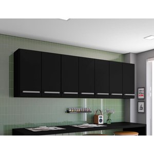 Armario Aereo Cozinha 7 Portas Preto Bangladesh Bela Casa