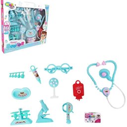 KIT MEDICO INFANTIL DOUTOR ENFERMAGEM COMPLETO 10 PEÇAS BRINQUEDO ESTILO PROFISSIONAL - 1