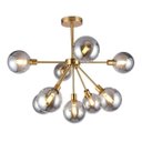 Ver imagem 1 de Lustre Pendente Astro Fumê/Dourado 9 Lâmpada G9 Or1185