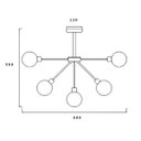 Ver imagem 2 de Lustre Pendente Astro Fumê/Dourado 9 Lâmpada G9 Or1185