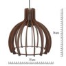 Lustre Pendente Madeira Londres Café De 35Cm Arandela - 4