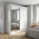 Ver imagem 1 de Guarda-Roupa Casal com 2 Portas de Correr e 6 Gavetas com Espelho 100% MDF Branco Linha Coliseu