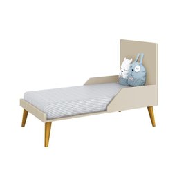 Jogo de Quarto Infantil Theo Cômoda 6 Gavetas e Berço Areia Fosco com Pés Amadeirado - Reller Mó - 5