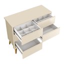 Ver imagem 3 de Jogo de Quarto Infantil Theo Cômoda 6 Gavetas e Berço Areia Fosco com Pés Amadeirado - Reller Mó