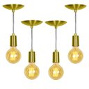 Ver imagem 1 de Kit 4 Pendente Tubo Cilindro Alumínio Dourado Fio 1.20m