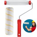 Ver imagem 1 de Rolo de Pintura 23cm Lã Microfibra 10mm Antirespingo + Suporte Garfo Gaiola sem Rosca