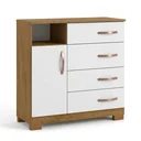 Ver imagem 2 de Cômoda para Quarto com 1 Porta, 4 Gavetas e Pés Free Cinamomo/Off White