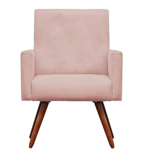 Poltrona Decorativa Nina Corino Rosa Bebe - Dominic Decor