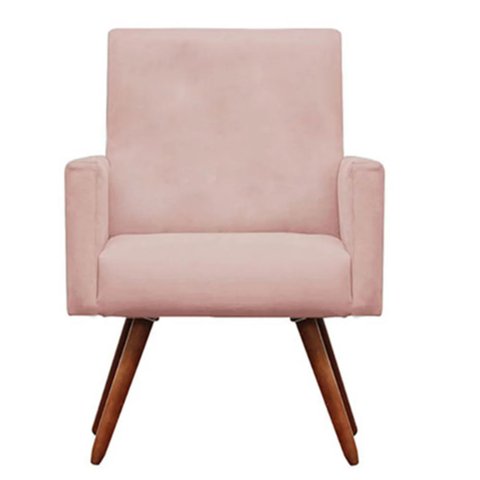 Poltrona Decorativa Nina Corino Rosa Bebe - Dominic Decor