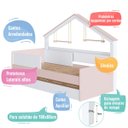 Ver imagem 5 de Cama Infantil Casinha com Auxiliar 200,3cm Completa Móveis