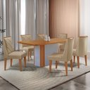 Ver imagem 1 de Mesa de Jantar Isadora Tampo Mdf 6 Cadeiras Isadora Moderna Turim 07 Naturale