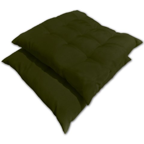 Kit 02 Almofadas Assento Futon Flat para Cadeira 40x40 Verde Musgo