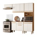 Ver imagem 1 de Cozinha com Balcão Lemon com 10 Portas e 1 Gaveta 222 Cm Freijo/off White