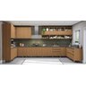 Armário de Cozinha Modulada Completa em U 47 Peças 2,09x3,78x2,59m 319 Maxxi Canela Kappesberg - 1