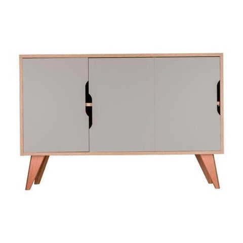 Balcão Buffet com 3 Portas Carvalho e Verde Menta