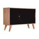 Ver imagem 3 de Balcão Buffet Retrô com 3 Portas Carvalho e Preto