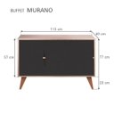 Ver imagem 5 de Balcão Buffet Retrô com 3 Portas Carvalho e Preto