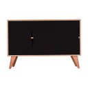 Ver imagem 1 de Balcão Buffet Retrô com 3 Portas Carvalho e Preto