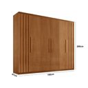 Ver imagem 4 de Guarda Roupa Casal Roma Mdf 6 Portas e 2 Gavetas Moderna