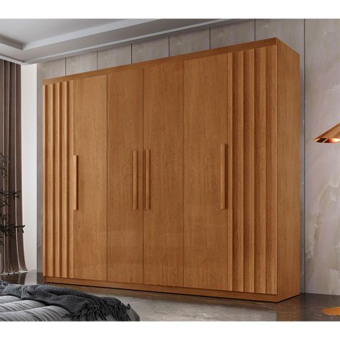 Guarda Roupa Casal Roma Mdf 6 Portas e 2 Gavetas Moderna