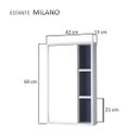 Ver imagem 4 de Espelho para Banheiro com Armário Milano Branco e Azul Marinho