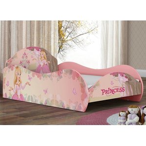 Cama Solteiro com Proteção Lateral Princesa Rosa