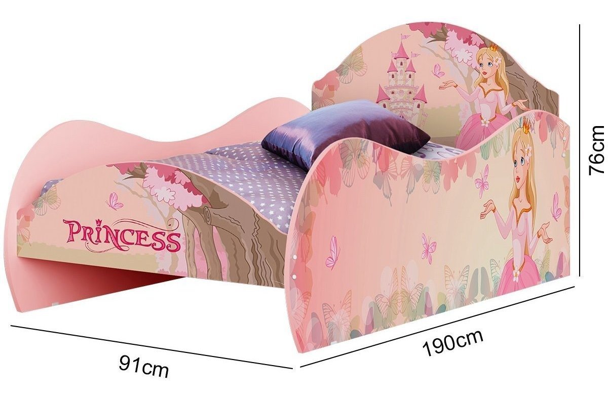 Cama Solteiro com Proteção Lateral Princesa Rosa - 4