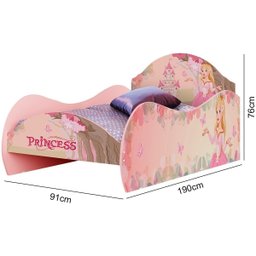 Cama Solteiro com Proteção Lateral Princesa Rosa - 4