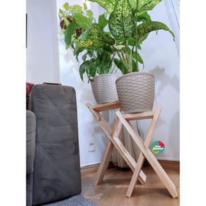 Kit Suportes de Madeira, Decoração com Plantas, Vasos Sv5