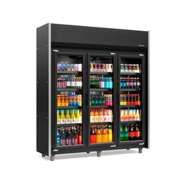 Refrigerador Vertical Auto Serviço 1200 litros All Black com Led Frost Free GEAS- 3 Portas LB - 1