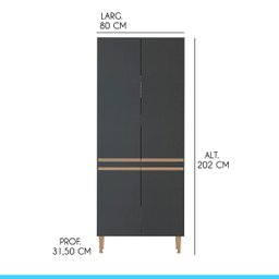 Armário de Cozinha Preto Modulado Balcão Paneleiro SAB04 - 5