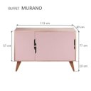 Ver imagem 5 de Aparador Buffet com 3 Portas Murano Carvalho e Rosa Claro