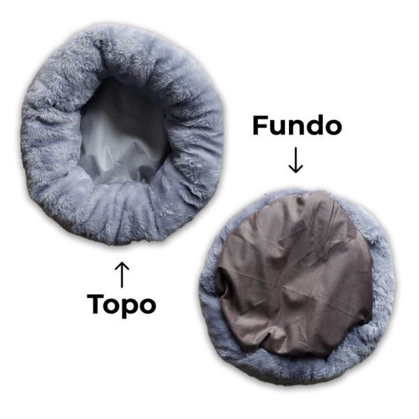 Cama Caminha Pet Nuvem Redonda Cães e Gatos Fofinha Pet Tamanho Médio Pelúcia Branco - 2