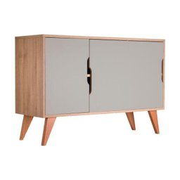 Aparador Buffet com 3 Portas Murano Carvalho e Verde Menta - 3