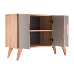 Aparador Buffet com 3 Portas Murano Carvalho e Verde Menta - 4