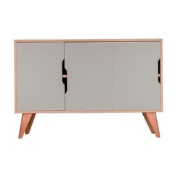 Aparador Buffet com 3 Portas Murano Carvalho e Verde Menta - 1