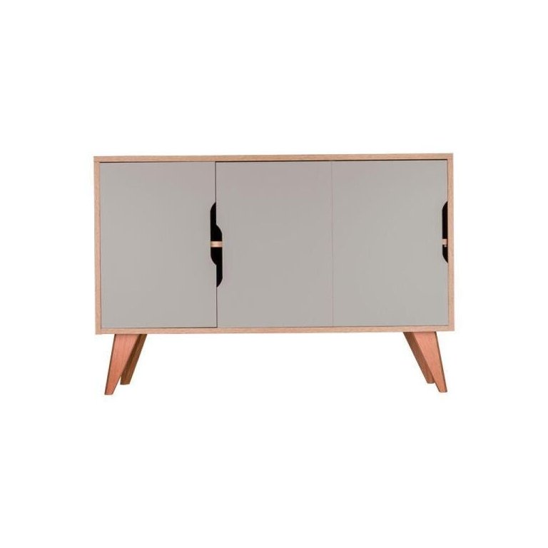 Aparador Buffet com 3 Portas Murano Carvalho e Verde Menta