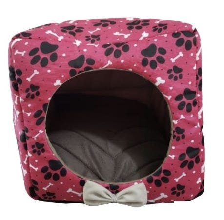 Cama Caminha Toca Pet Cães Gatos Casa Casinha Tunel Iglu M Macia Pink Estampado Agro Pet 2 Irmãos - 1