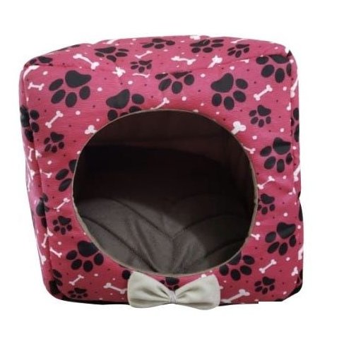 Cama Caminha Toca Pet Cães Gatos Casa Casinha Tunel Iglu M Macia Pink Estampado Agro Pet 2 Irmãos