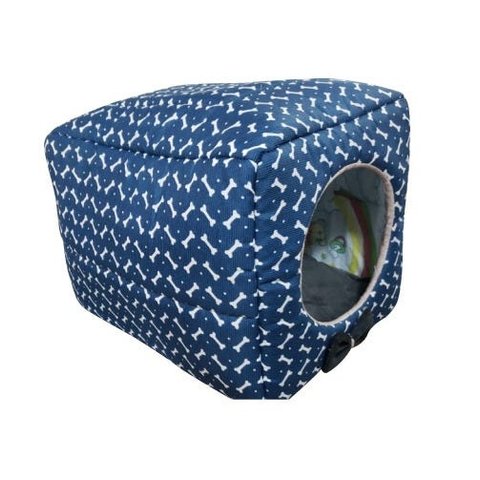 Cama Caminha Toca Pet Cães Gatos Casa Casinha Tunel Iglu G Macia Azul Ossinho Agro Pet 2 Irmãos