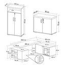 Ver imagem 4 de Conjunto Escritório Home Office 3 Peças Mesa em U Corp A06 Carvalho/branco - Mpozenato