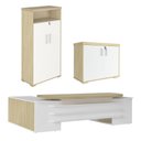 Ver imagem 1 de Conjunto Escritório Home Office 3 Peças Mesa em U Corp A06 Carvalho/branco - Mpozenato