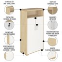Ver imagem 5 de Conjunto Escritório Home Office 3 Peças Mesa em U Corp A06 Carvalho/branco - Mpozenato