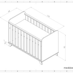 Berço Lívia Mdf Alta Qualidade Amadeirado e Branco. - 4