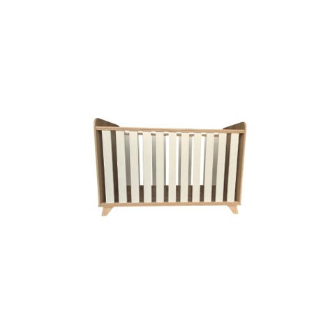 Berço Lívia Mdf Alta Qualidade Amadeirado e Branco.