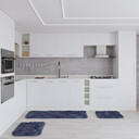 Ver imagem 1 de Jogo Kit Tapete Cozinha Anti Derrapante 3 Uni Cinza